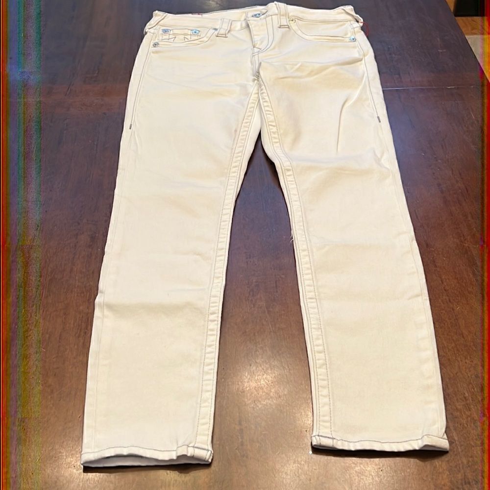 True Religion Super Skinny Ankle Optic White Gray Anvl SN size 29 NWT - Picture 1 of 14